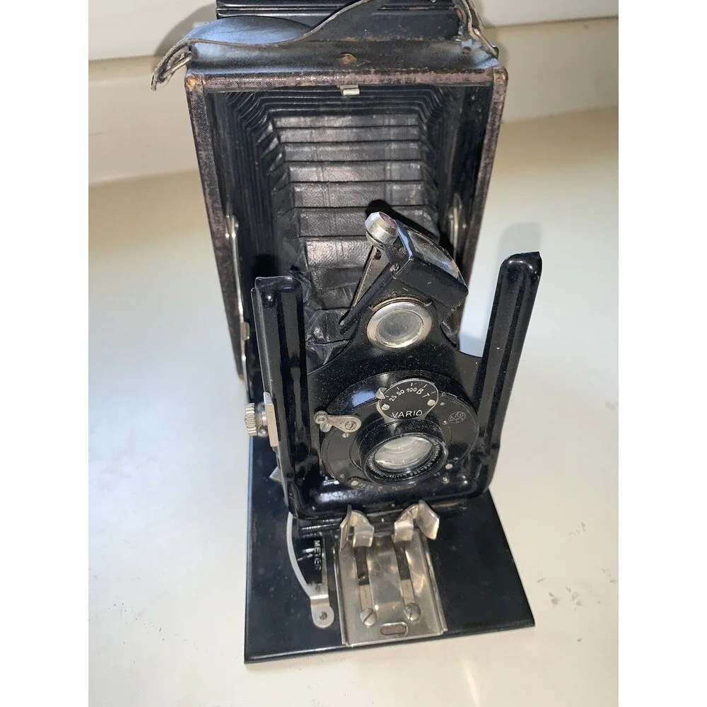 Antique Vintage Folding Camera Vario Rodenstock Munchen 1:6.5 f = 13.5 cm